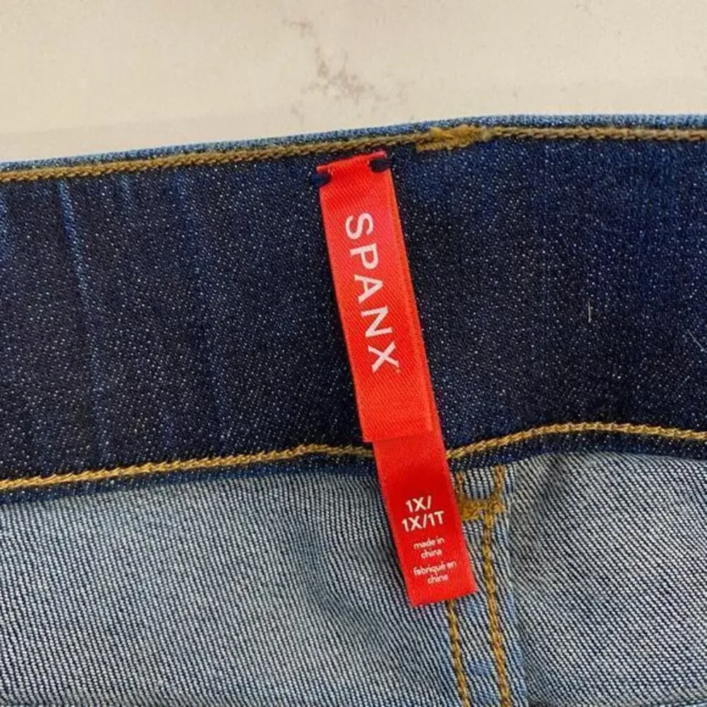 NWT Spanx Ankle Skinny Midnight Shade Dark Blue Pull On Jeans‎ Size 1X